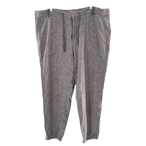 Madda Fella Key West‎ Women's Gray Linen Blend Drawstring Pants Sz XL Coastal